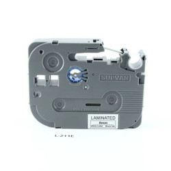 Taśma laminowana Supvan biała/czarny druk 6 mm x 8m L-211E