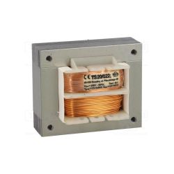 TS20/022 [230V/2x12V 2x0,8A 20W] transformator sieciowy