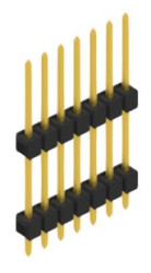 Pin header, 7 pole, pitch 2.54 mm, straight, black, 10051140