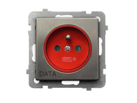 SONATA Gniazdo pojedyncze z uziemieniem DATA z przesłonami stal inox GP-1RMZDP/m/37 OSPEL