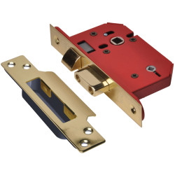 UNION StrongBOLT 22WCS Mortice Bathroom Lock Polished Brass 68mm 2.5in Visi