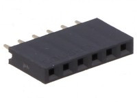 PS-06S/5 Gniazdo PS do druku 6 pin (do listew PH 2.54), jednorzędowe, proste - kpl. 5 szt