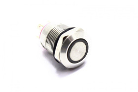 PRZEŁĄCZNIK OKRĄGŁY 12mm OFF-(ON) LED ZIELONY IP67