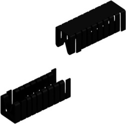 Clip-on heatsink, (L x W x H) 38.1 x 14.5 x 12.7 mm, 16 K/W, black anodized, 10006501