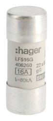 Hager LF516G LF516G Bezpiecznik (Ø x D) 22 mm x 58 mm Zawartość 10 szt.