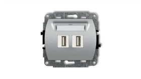 Trend Gniazdo Podwójne 2Xusb-Aa Srebrny Metalik 7Gusb-2
