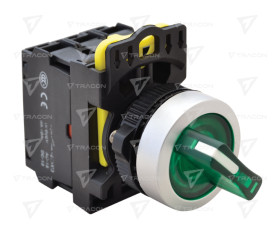 Przełącznik dwustanowy podświetlony LED 22mm zielony IP65 Tracon
