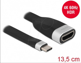 86729 Adapter cable USB C &gt; HDMI, 4K at 60 Hz, flat, 13.5 cm