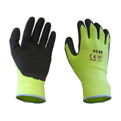Scan SCAGLOLATYXX Hi-Vis Yellow Foam Latex Coated Gloves - XXL (Size 11)