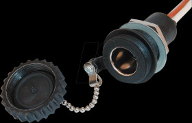 52005000 KFZ - standard socket outlet, Ø12mm, built-in, 12/24V, waterproo