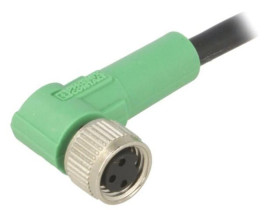 1415872 Kabel do czujników/automatyki, M8, Ilość pinów: 3, kątowe, 1.5m, wtyk, 4A