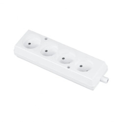 Gniazdo przenośne czterokrotne 16A 2P 250V białe GN-460