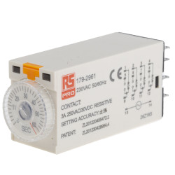 Timer Relay Wciskane 230V ac 4PDT 4-stykowy RS PRO 4PDT 2 → 60s jednofunkcyjny