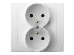 KIER Gniazdo podwójne z uziemieniem biały GP-2WZ/00 OSPEL