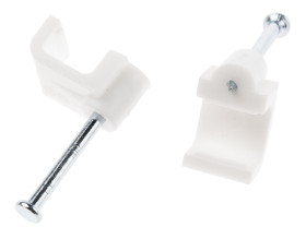 Spinka do kabli 9.3 x 8 x 8mm materiał: PE Biały Zacisk kablowy prostokątny