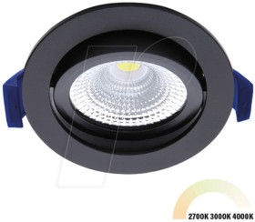 ED-10082 LED Einbaustrahler, dimmbar, 5 W, 520 lm, CCT, rund, schwarz