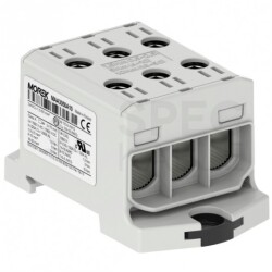 Listwa zaciskowa 3-torowa Al/Cu 1,5-50mm2 320A 1500V na szynę TH35 szary OTL50-3 MOREK