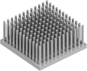 Pin heatsink, (L x W x H) 45 x 45 x 20 mm, 4.4 to 0.75 K/W, natural aluminum, 10006868