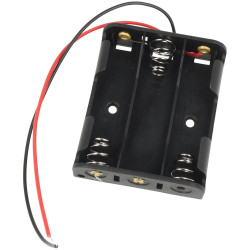 Koszyk na baterie 3 x AA płaski z przewodem