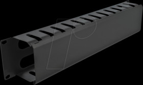 66553 19" Cable management patch panel with 4 openings 2 U black