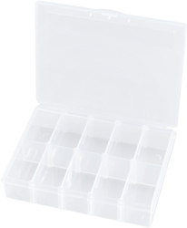Box, with 10 compartments, transparent, (L x W x D) 133 x 105 x 29 mm, BYB-7-30L0024
