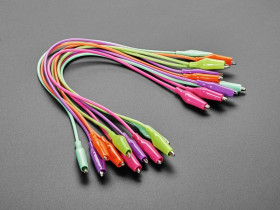 Adafruit Colorful Clips - Tropical Alligator Test Clip Leads - 10 Pieces