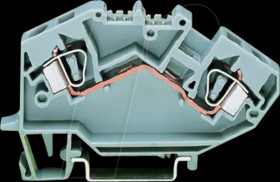 782-601 2-wire feed-through terminal block, 6 mm², grey