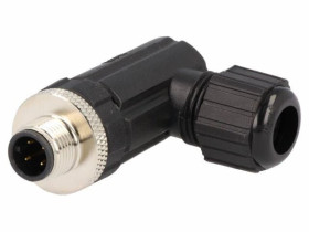 Złącze M12, męskie, PIN:4, wtyk, kątowe 90, 250V M12A-04BMMB-SR7001