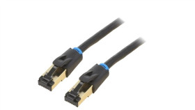 Ikabi Patch Cord S/Ftp Cat 8 Ofc Pvc Czarny 3M Pokrycie: Złocony