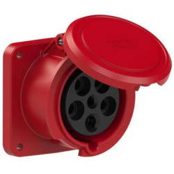 Gniazdo tablicowe 63A 5P 400V /100x100/ czerwone IP44 POWER TWIST 3351-6