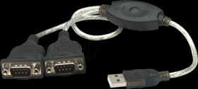 174947 USB-C converter, 2x RS232, 9-pin, PL-2303, 0.45 m