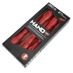 Zestaw wkrętaków VDE 1000V NR-1/W-Z6/VDE/3-6,5 czerwone 6szt. W-00345 Hand PRO Plastrol
