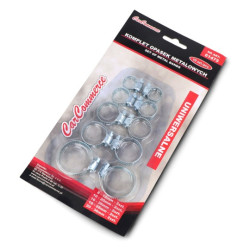 Zestaw metalowych opasek zaciskowych - stalowe uniwersalne zaciski ślimakowe 8-36mm - 10szt.