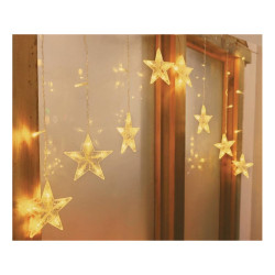 Kurtyna świetlna LED Gwiazdki dekoracyjna, ciepła biała, 136LED