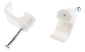 Spinka do kabli 10 x 11.6 x 9.7mm materiał: PE Biały Zacisk kablowy prostokątny