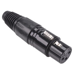 3 Pole Black Female XLR Socket Connector
