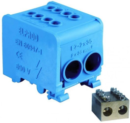 Blok rozdzieczy 1-torowy (3x16mm²/3x16mm²) LZ1*35/35 mocowanie na TS 35, niebieski 84169003