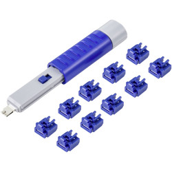 Renkforce Rf-4695234 Lan Socket Lock Set Silver-Blue 10-Piece Including 1 Key