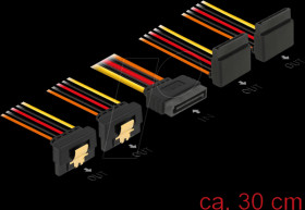 60154 SATA 15 Pin Stecker &gt; SATA 15 Pin Buchse 2 straight, 2 down 90°