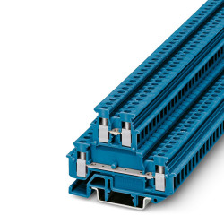 Blok zacisków przelotowych Phoenix Contact poziomy: 2 24 → 12AWGŚruba MBKKB 2.5 BU 500 V