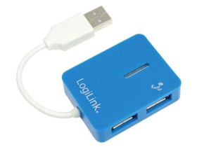 UA0136 Hub USB, USB A gniazdo x4, USB A wtyk, USB 2.0, PnP, niebieski