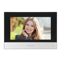 HIKVISION zestaw wideodomofonowy jednorodzinny PoE z monitorem dotykowym 7" z czytnikiem zbliżeniowym kamerą Full HD i sterowani