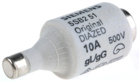 Bezpiecznik butelkowy diazed 10A gwint E27 gG Siemens 500V ac