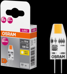 4099854340284 LED pin-base bulb, G4, 1 W, 100 lm, 2700 K, pack of 5