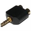 Przejście 3,5 wtyk stereo - 2xRCA gniazdo złote AC010G