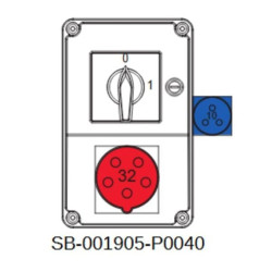 Rozdzielnica 0-1(32A, 3P+N rozłączony) 5x32A 1x3x16A(bezp.10A) INA=32A SB-001905-P0040-54