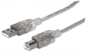 KABEL USB A-B 1,8M SREBRNY