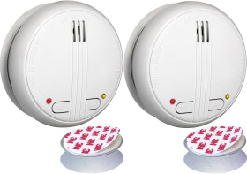 Flamingo Radiowa czujka dymu Zestaw 2-elementowy z możliwością sprzężenia bateryjne (Ø x W) 138 mm x 55 mm
