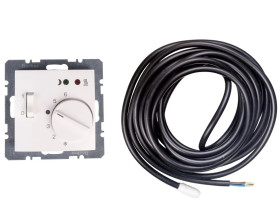 Regulator temperatury podłogowy z łącznikiem 250V 10A 10C IP20 śnieżnobiały 20348989