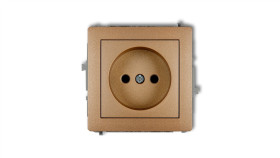 Deco Gniazdo Pojedyncze B/U Złoty Metalik 8Dgp-1P